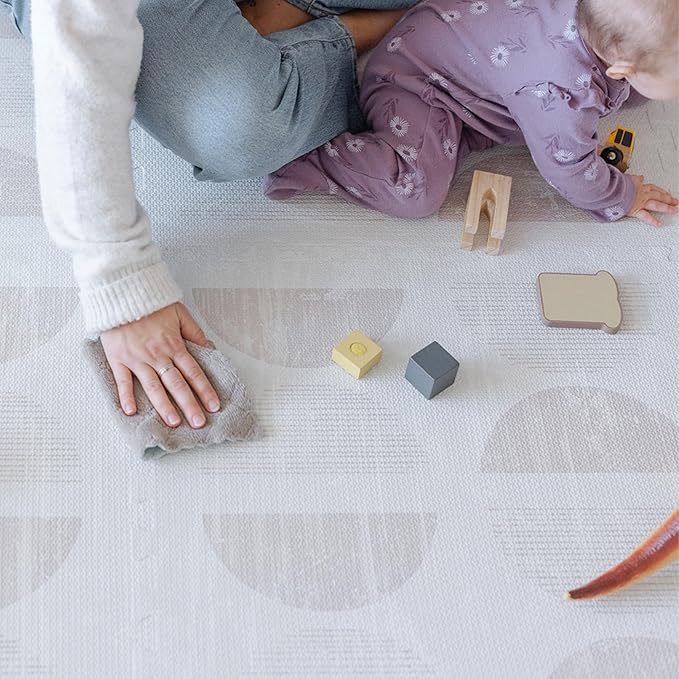 Baby Play Mat for Floor - Aura Oat (6x6ft) - Premium EVA Foam Play Mat for Babies & Toddlers (Ages 0-5+) Non-Toxic Playmat for Tummy Time, Crawling & Playroom - Stylish & Comfortable