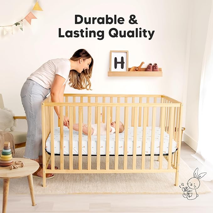 Pack and Play Sheets Fitted - 2-Pack Mini Crib Sheets for Pack N Play Mattress 38x26, Soft & Cozy, Neutral Toddler Playard Bedding, Snug Fitted Mini Baby Crib Mattress Cover Boy, Girl (Wildflowers)