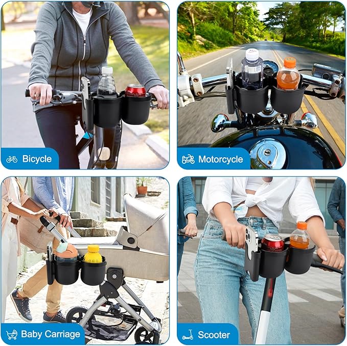 Accmor 2-in-1 Walker Cup Holder with Phone Holder, Wheelchair Cup Holder, Rollator Cup Holder, Cup Phone Holder for Walker, Wheelchair, Rollator, Mobility Scooter