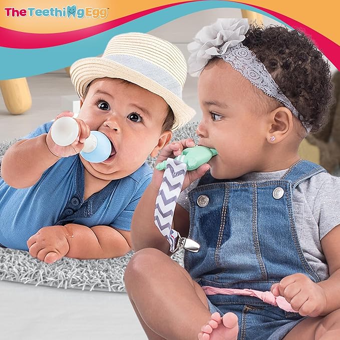 The Teething Egg and Molar Magician Bundle - Baby Development Toys, Teether for 3-12+ Old Boy or Girl, Sensory Toys, A Baby Registry Must Have, 4 Items, Gray