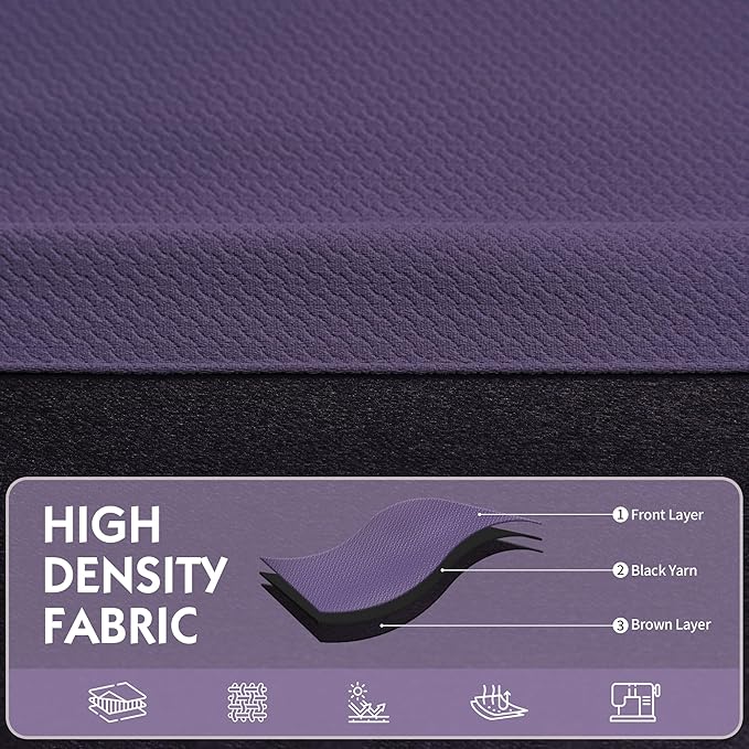 FMFUNCTEX 100% Blackout Curtains for Bedroom, Purple Curtains 84 Inches Long Textured Thermal Insulated Curtains for Living Room Drapes, Black Out Drapery Grommet Room Darkening 2 Panels