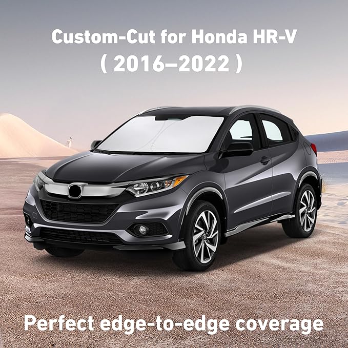 Econour Windshield Sunshade for Honda HR-V 2016-2020 2021 2022, Sun Visor for Front Windshield & Window Sun Shade Cover, UV Heat Blocker & Protector, Car Accessories