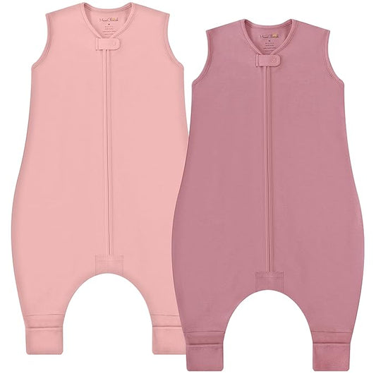 Toddler Sleep Sack with Feet, 0.5 TOG Organic Cotton Baby Sleeping Bag with Legs, Baby Wearable Blankets for Walkers w/ 2-Way Zipper, Baby Sleep Sack for Girls & Boys, Early Walker 6-18 Month