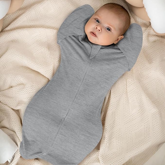 MEXXI Swaddle Baby Sleep Sack with Arms Up, Baby Transitional Swaddle with Double Zipper, 0.5 TOG, 13-19 lbs, M