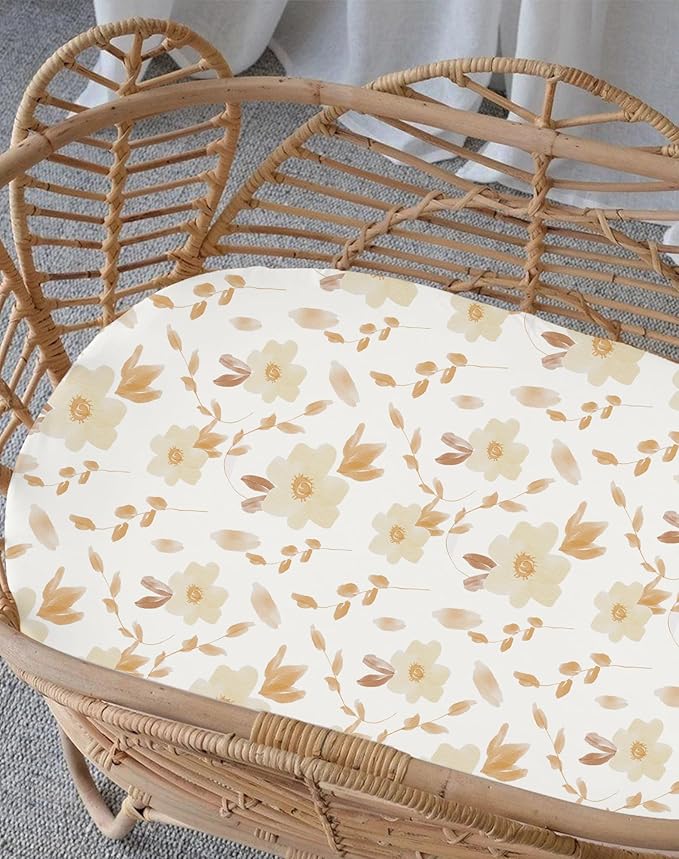 Bassinet Sheets for Baby Girls Boys 2 Pack, Fitted Baby Mattress Sheet for Rectangle, Oval, Hourglass Bassinet Mattress, Breathable Cozy & Universal Fit (Jungle Journey)