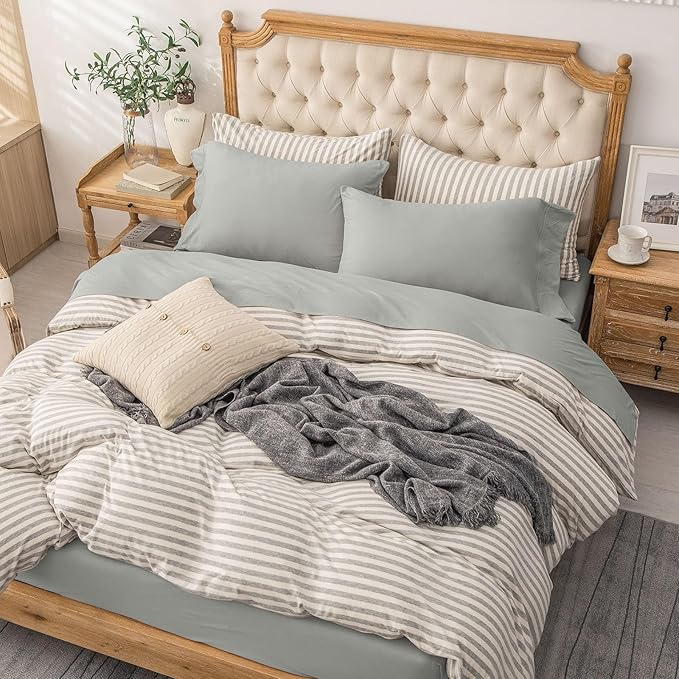 PURE ERA Jersey Knit 4pc Bed Sheet Set 100% T-Shirt Cotton Super Soft Comfy Breathable Fits Mattress Up to 20" Extra Deep Pocket (Solid Light Grey, Queen)