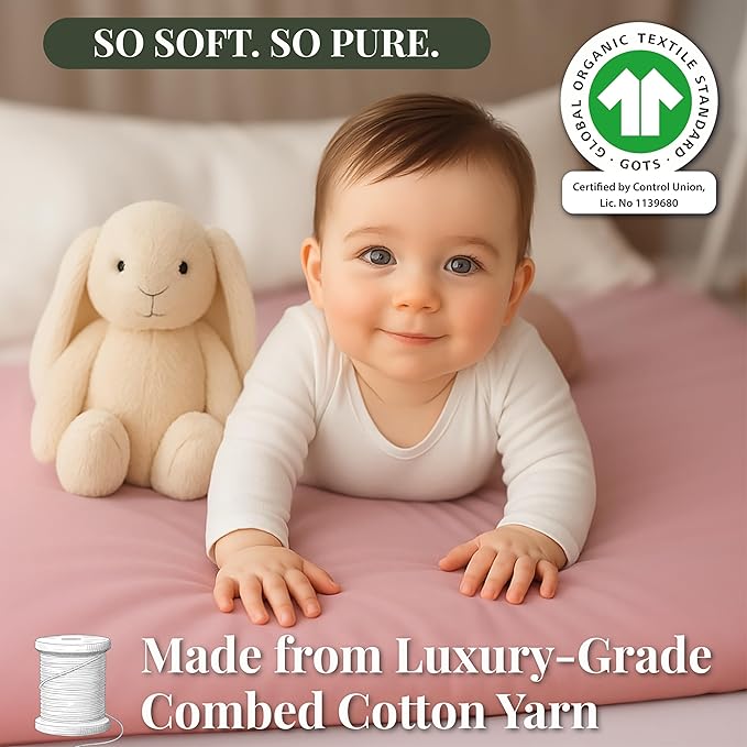 GOTS Organic Bedside Bassinet Sheets 33x20 for Maxi COSI Iora, Cowiewie, Baby Delight, Mika Micky, Ronbei, Koola Baby Bond, Kidsclub, Luxury Turkish Cotton - Rectangle 32x19-33x20