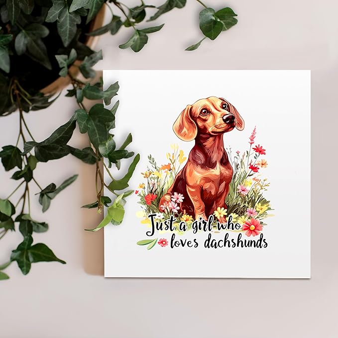 Dachshund Decor Wooden Box Sign Decorative, Home Room Desk Decorations For Teens Teenage Girls Age 8-12, Dachshund Lovers Themed Gifts Stuff Accessories Things Merchandise Items!