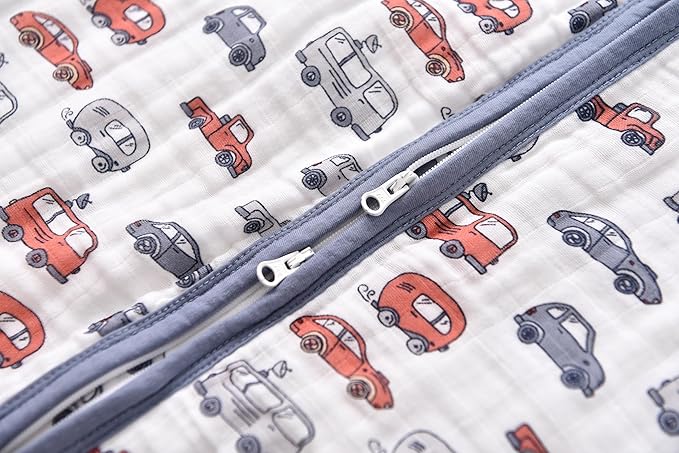 TADO MUSLIN Baby Sleep Sack 2-4 T Baby Wearable Blanket 100% Organic Cotton 0.5 TOG Toddler Sleep Sacks 2- Way Zipper Soft 4 Layers Muslin 2T 3T 4T Car