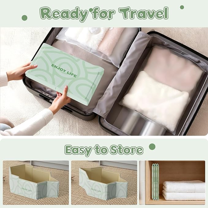 Collapsible Baby Bathtub for Shower, Portable Foldable Toddler Bath Tub with Non-Slip Base, Compact Travel Essentials for Kids & Infants, Easy Storage in Small Spaces, Green