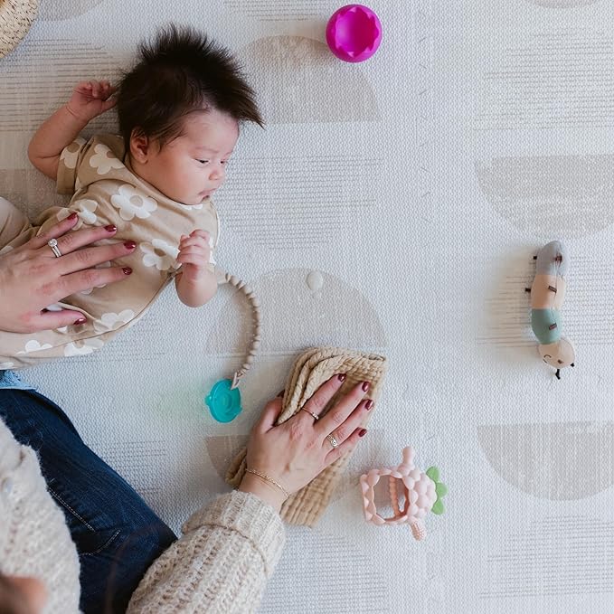 Baby Play Mat for Floor - Aura Oat (4x6ft) - Premium EVA Foam Play Mat for Babies & Toddlers (Ages 0-5+) Non-Toxic Playmat for Tummy Time, Crawling & Playroom - Stylish & Comfortable
