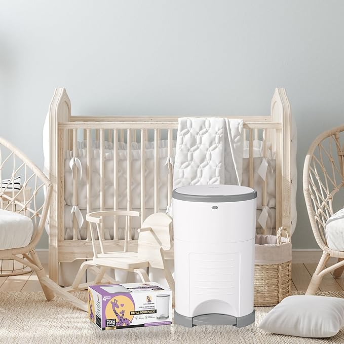 BabiesRefresh Refills Compatible with DEKOR CLASSIC Diaper Pail Refills | 4 Pack | Diaper Pail Odor Eliminator| Fresh Powder Scent | Each Diaper Bag Refill Holds up to 1980 Diapers | Diaper bin refill