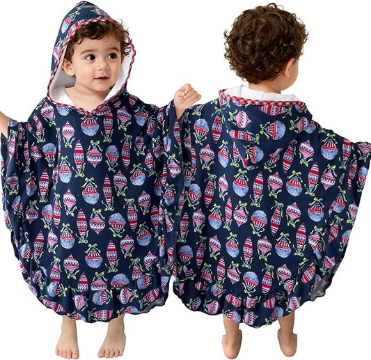 VOOVA & MOVAS Car Seat Poncho with Ruffle Trim | Soft 100% Cotton | Absorbent Thick Towel for Bath, Swim, Beach & Winter | Cozy, Lamp