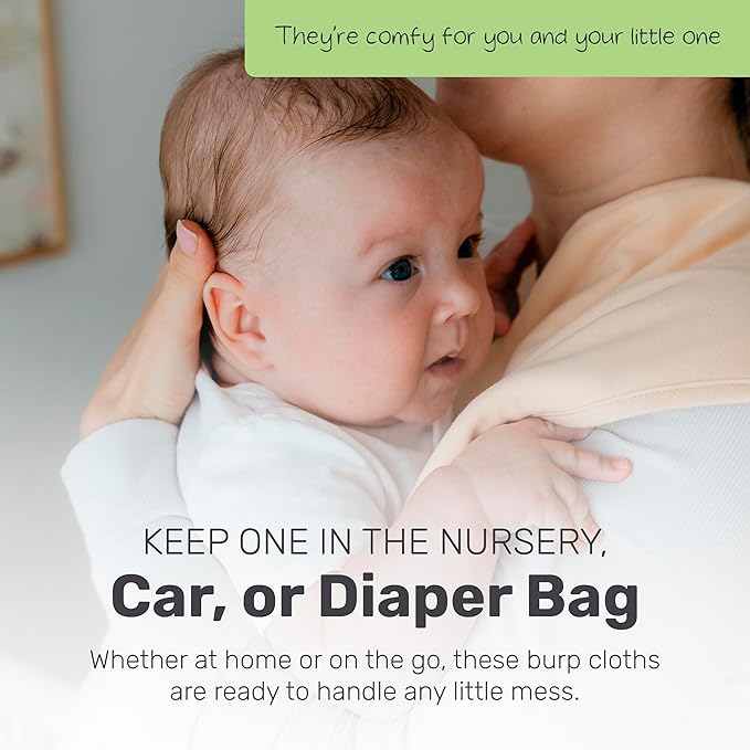 Lamb Babies Posh Baby Cotton Burp Cloths, Absorbent, Lightweight, and Gentle Cotton for Mess-Free Moments, Baby Burp Cloths for Boys and Girls An Essential Addition to Every Parent's Diaper Bag