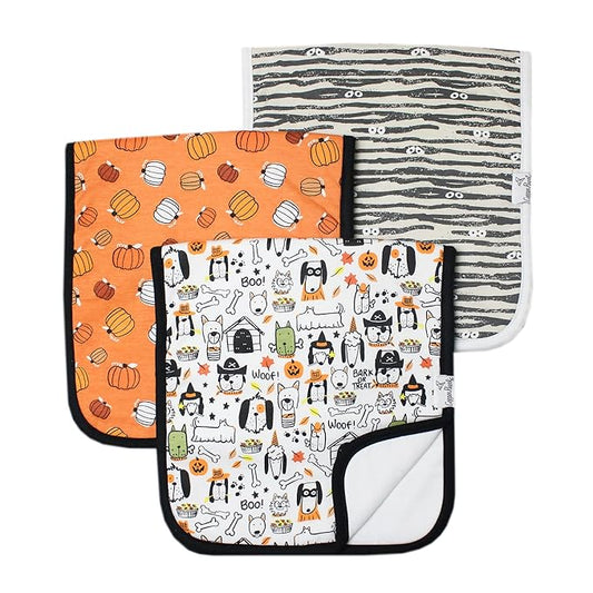 Copper Pearl Baby Burp Cloth Large 21''x10'' Size Premium Absorbent Triple Layer 3-Pack Gift Set Bones