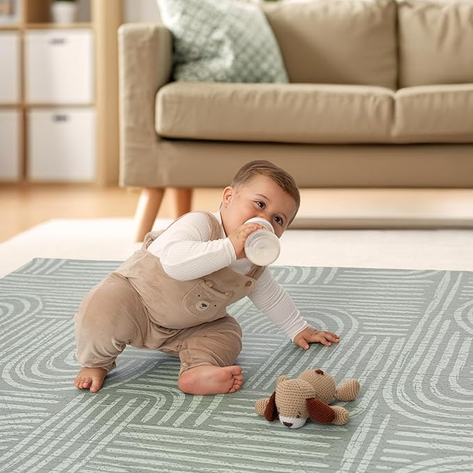 Baby Play Mat – Premium Foam Playmat for Babies & Toddlers, 67" x 48", Neutral Modern Look, Easy-Clean & Non-Toxic, Decor-Friendly Baby Floor Play Mat for Any Room – Co-Toddlery