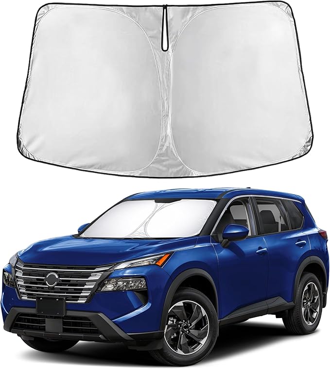 EcoNour Windshield Sun Shade Compatible for Nissan Rogue 2021–2026 | SUV Front Window Sun Visor Protector | Foldable Sunshade | UV & Heat Blocking | Keeps Interior Cooler