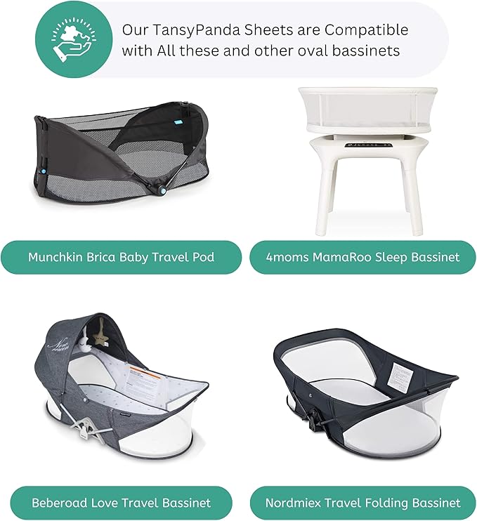Bassinet Sheets for Maxi COSI Iora, Munchkin Brica Fold N' Go, 4moms MamaRoo, Delta Children Bassinet, 3PC, 18 x 33 Inch, Ultra Soft, Breathable, Snug Fit, Unisex Boys Girls (Ocean Fish)