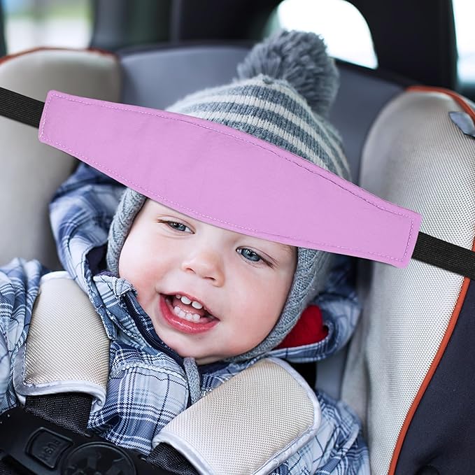 HESTYA 2 Pieces Baby Carseat Head Support Band Strap Headrest Stroller Seat Sleeping Headrest Neck Relief Head Strap Headband for Kids Children Toddler Infant(Sweet)