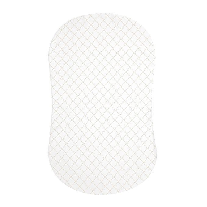 HALO BassiNest Fitted Sheet – 100% Cotton, Soft and Breathable Bassinet Sheet for Babies, 30” x 16” Pre-Shrunk Sheet, Nautical Net