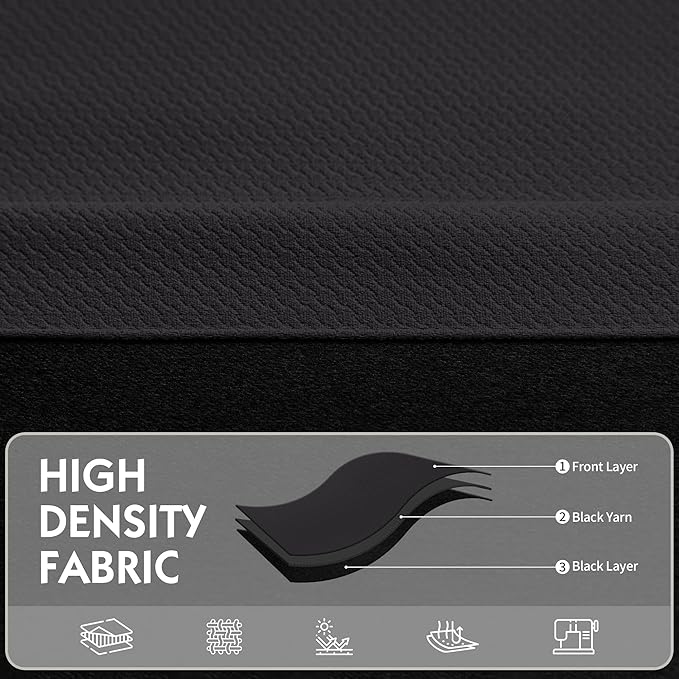 FMFUNCTEX 100% Blackout Curtains for Bedroom, Black Curtains 63 Inch Length Textured Thermal Insulated Curtains for Living Room Drapes, Black Out Drapery Grommet Room Darkening 2 Panels