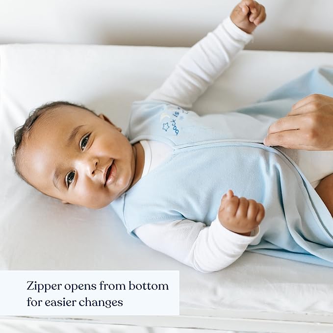 HALO Sleepsack 100% Cotton Wearable Blanket, TOG 0.5, Baby Blue, X-Large