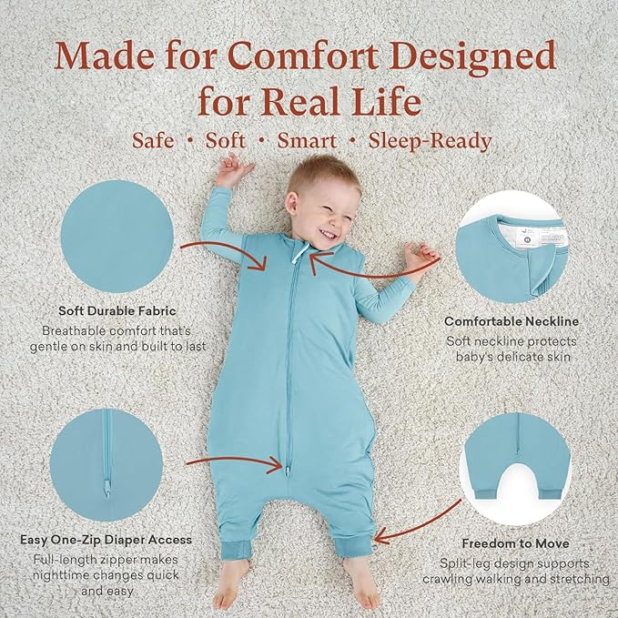 littogoose 1.0 TOG Toddler Sleep Sack with Legs, Baby Wearable Blanket for 6-18-36 Months 3T-4T, Early Walker Baby