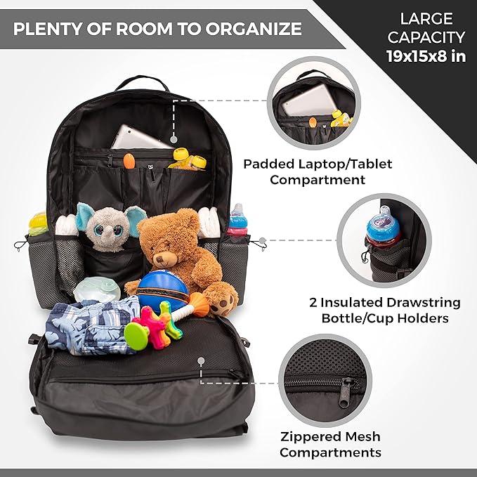 Sling Diaper Bag for Dad; Single-handed Diaper Changing System. Changing Pad and much more included