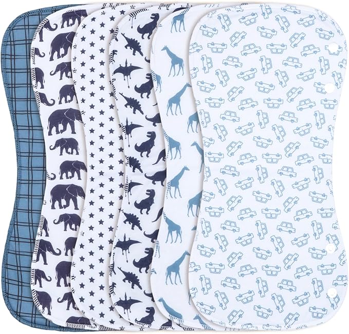 Benoxine 10-Pack Burp Cloths for Baby Boys and Girls - Organic Cotton Baby Burp Cloth,Baby Washcloths, Burp Rags, Large Neutral Burp Clothes for Newborn (Multicolor-f)