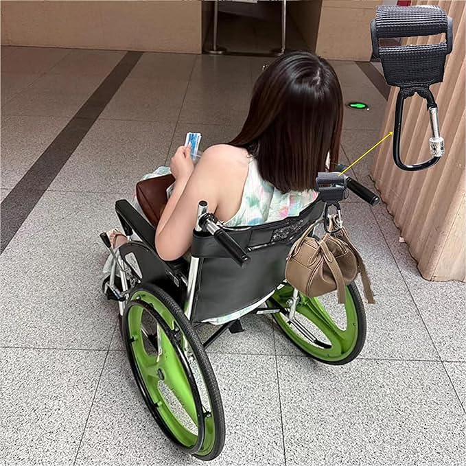 4 Pcs Walker Hook Hanging,Versatile Anti-Fall Off Stroller Hooks for Hanging Diaper Bags Walker Rollator Crutches Wheelchair, Purses, and Shopping, Hang It Anywhere You Need It(Black)
