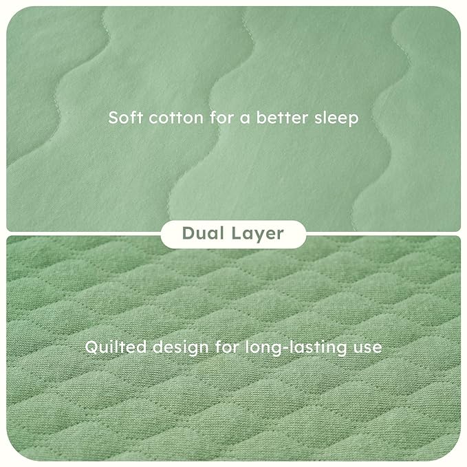 FIEMOL Baby Sleep Sack 12-18 Months 2.5 TOG, Winter Cotton Sleeping Sack Newborn and Infant, Warm Quilted Baby Wearable Blanket, Toddler Sleeping Bag with 2-Way Zipper Green 1 Pack
