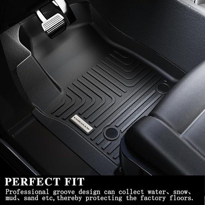 All-New 2025 SANBAN-AXE Floor Mats for 2025 Ford Expedition MAX - 8 Seat, TPE All Weather Protection 2 Rows Car Floor Liners - Only Fit 8 Seats(2 Row Bench Seat), Fit Expedition MAX
