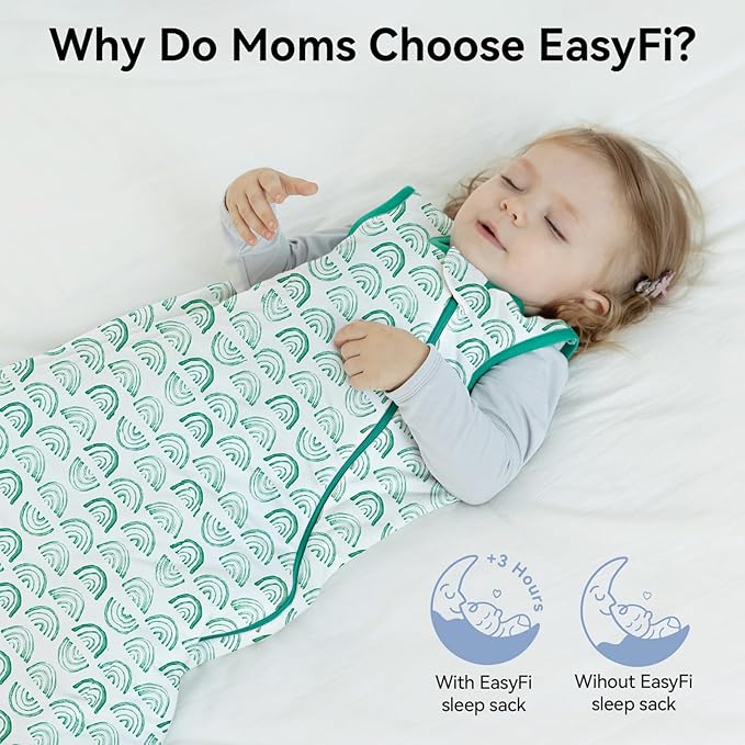 EasyFi Rayon Made from Bamboo Sleep Sack 18-24 Months 1.0 Tog Supersoft Toddler Sleep Sack 2t Baby Wearable Blanket with 2-Way Zipper Unisex Sleeping Bag for Babies
