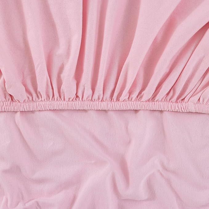Dreamology Cotton Crib Sheets Fitted, 2 Pack, Standard Crib Sheet, Soft & Breathable,100% Jersey Cotton Crib Sheet Girls, Boys, Toddler Bed Sheets, 52x28 Crib Mattress Sheet | Purple, Pink