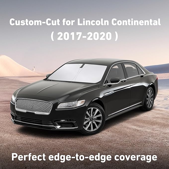 Econour Windshield Sunshade for Lincoln Continental 2017-2018 2019 2020, Sun Visor for Front Windshield & Window Sun Shade Cover, UV Heat Blocker & Protector, Car Accessories