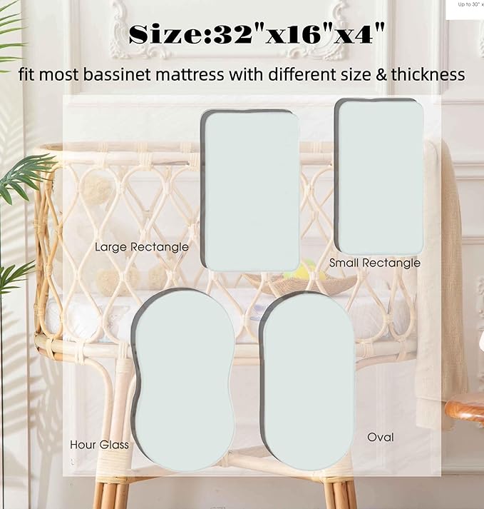 SDY Jersey Mushroom Bassinet Sheets for Baby Girls,32 "x 16 "x 4",2 Pack,Pink Cute Kawaii Standard Oval/Retangle Bassinet Mattress Sheets for Toddler,Super Soft Breathable