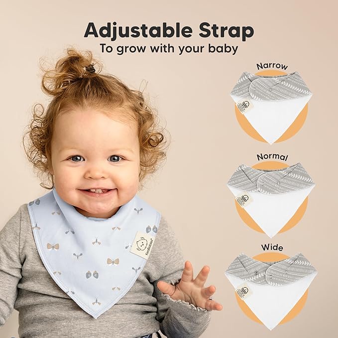 KeaBabies 8-Pack Organic Baby Bandana Bibs for Girls - Super Absorbent Triangle Baby Bibs for Drooling and Teething Infant, 100% Cotton Extra Soft for Newborn, Infant 0-36 Months (Prairie)