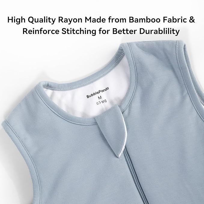 BubblePanda Rayon Made from Bamboo Toddler Sleep Sack with Feet 6-12 Months 0.5 Tog Ultra Soft Toddler Sleeping Sack Baby Sleep Bag Walker Wearable Blanket with Legs 2-Way Zipper Lightweight