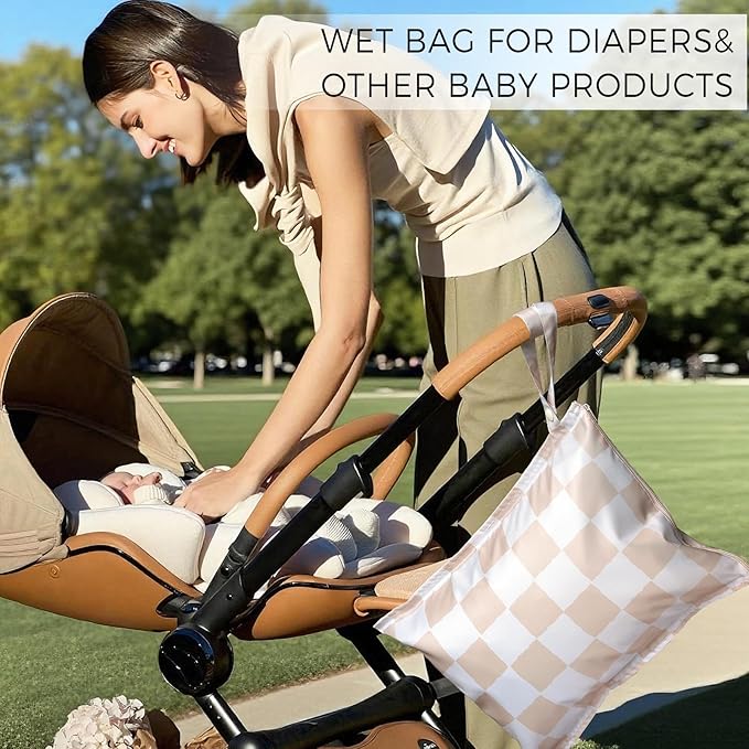 Wet Bag for Swimsuit - 2 Pack Waterproof Wet Dry Bag for Clothes - Baby Diaper Bag - Travel Laundry Daycare Bags - Baby Beach Essentials - Bogg Bag Accessories