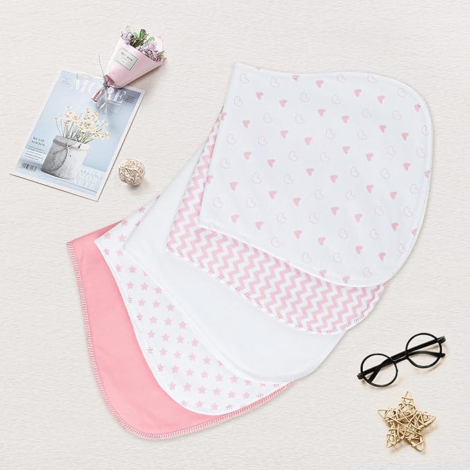 Benoxine 10-Pack Burp Cloths for Baby Boys and Girls, Baby Burp Cloth,Baby Washcloths, Burp Rags, Large Neutral Burp Clothes for Newborn