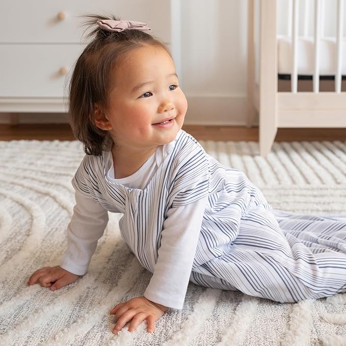 HALO SleepSack, 100% Cotton Wearable Blanket, Swaddle Transition Sleeping Bag, TOG 0.5, Blue Stripe, Large, 12-18 Months