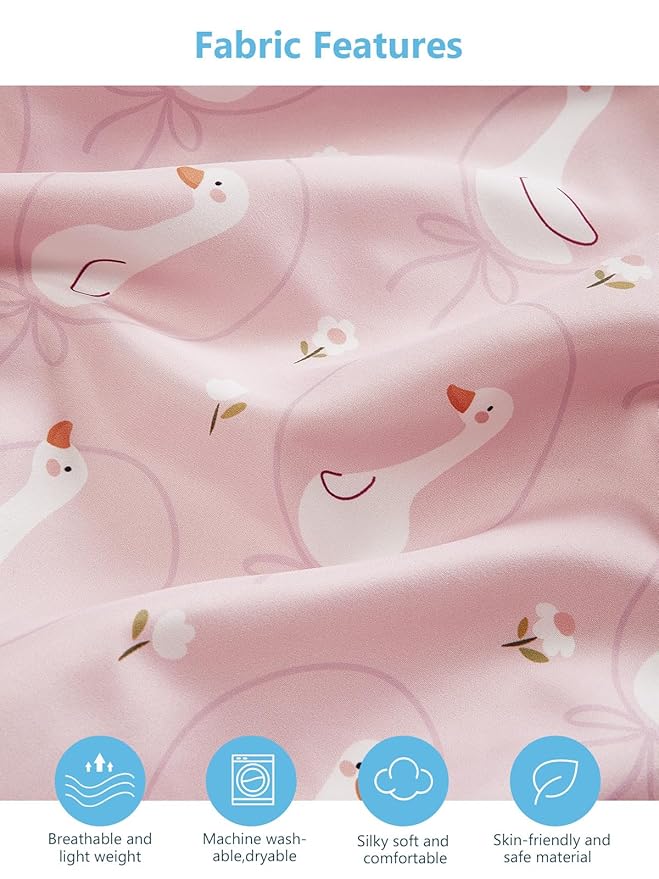 TILLYOU Baby Crib Sheets for Boys Girls, Super Soft Toddler Bed Sheets, 2 Pack Sheets for Standard Crib Mattress 28x52in, Swan