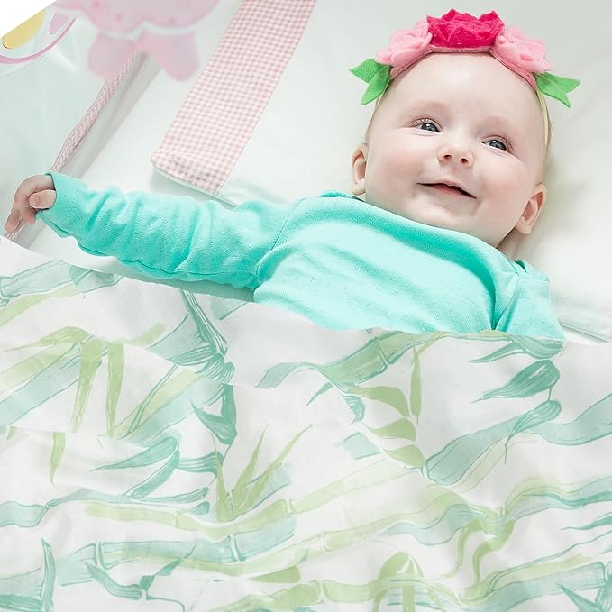 2-Pack Baby Swaddle Blankets, Soft & Breathable Muslin Swaddle for Newborns, 47 x 47 Inches, Unisex, Bamboo Forest & Panda Prints