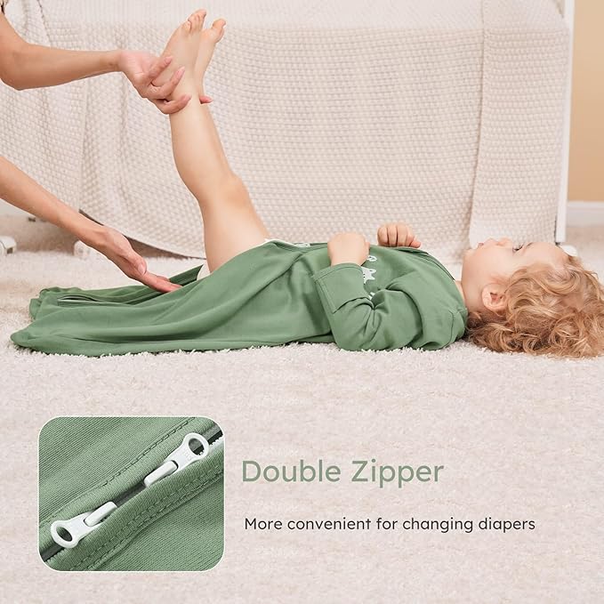 Yoofoss Baby Sleep Sack 6-12 Months Long Sleeve Wearable Blanket Baby 100% Cotton 2-Way Zipper 0.5 Tog Infants Sleeping Sack, Lightweight(Medium)