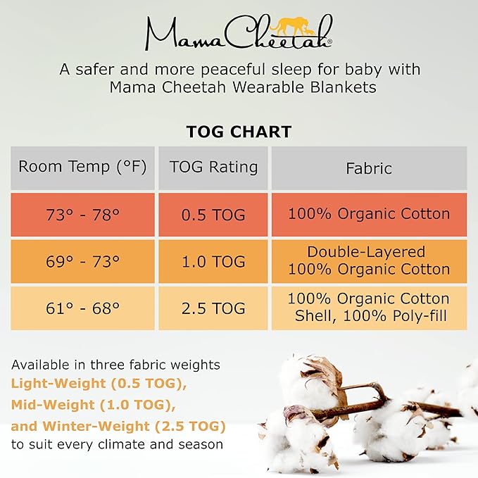 Baby Sleep Sack 1.0 TOG, Organic Cotton Baby Wearable Blanket with Two-Way Zipper, Swaddle Transition Baby Sleeping Bag, All-Season Sleep Sack for Newborn Infant Toddler Boy Girl, 6-12 Months, 1-Pack