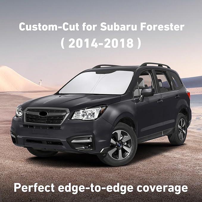 Econour Windshield Sunshade for Subaru Forester 2014-2016 2017 2018, Sun Visor for Front Windshield & Window Sun Shade Cover, UV Heat Blocker & Protector, Car Accessories