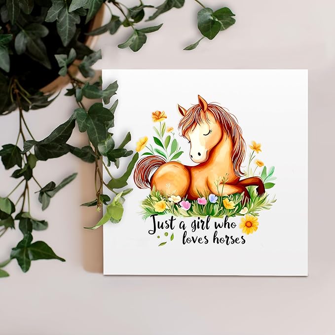 Horse Decor Wooden Box Sign Decorative, Home Room Desk Decorations For Teens Teenage Girls Age 8-12, Horse Lovers Themed Gifts Stuff Accessories Things Merchandise Items!