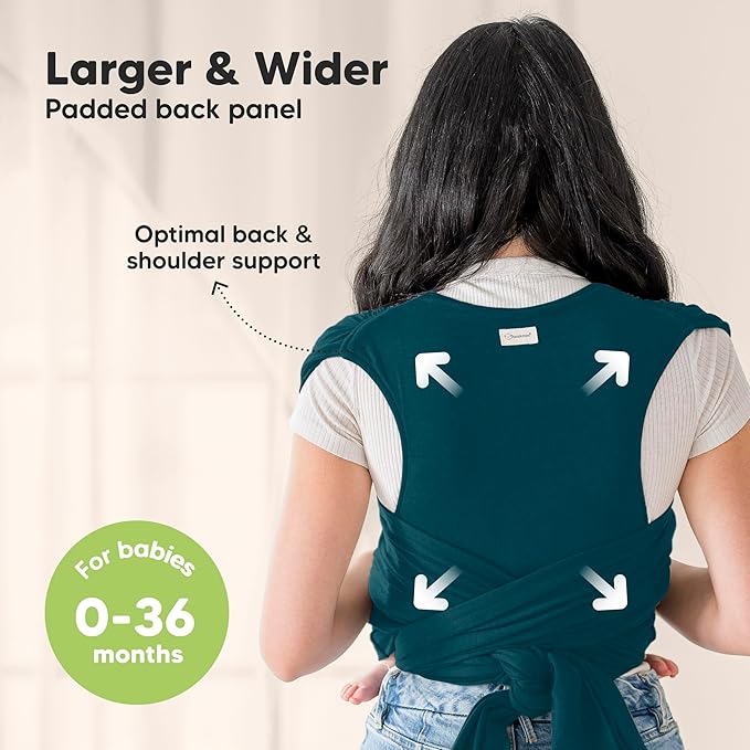 KeaBabies Baby Wrap Carrier Ring Sling - Easy to Wear, Adjustable D-Lite Baby Carrier Newborn to Toddler, Infant Carrying Shirt, Hands Free Bonding, Breathable Fabric Wearing Wrap (Peacock Green)