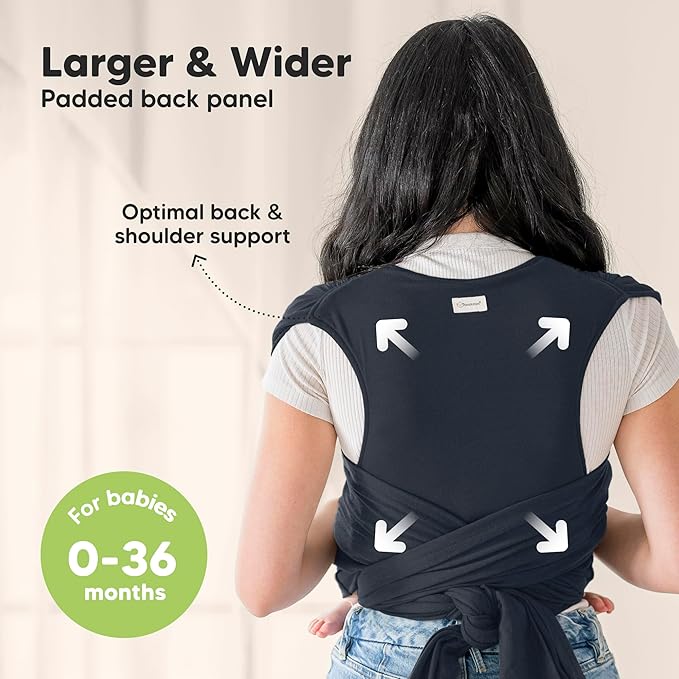 KeaBabies Baby Wrap Carrier Ring Sling - Easy to Wear, Adjustable D-Lite Baby Carrier Newborn to Toddler, Infant Carrying Shirt, Hands Free Bonding, Breathable Fabric Wearing Wrap (Midnight)