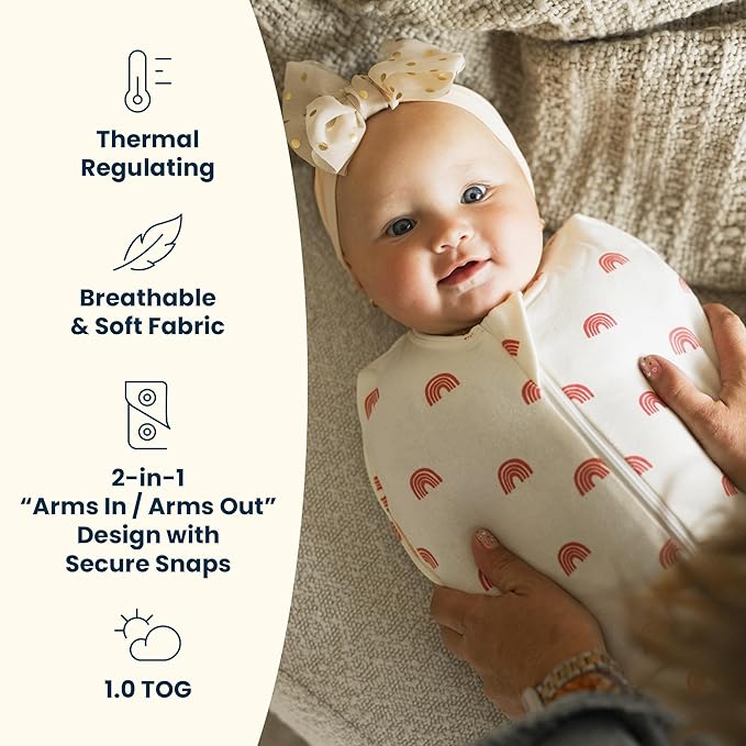 Tiny Twinkle Baby Sleep Sack 3-6 Months 1.0 TOG, Cotton & Elastane Wearable Blanket, Swaddle Transition Micro-Fleece, Machine Washable (Sage)